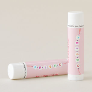 Friend cute friendship bracelet pink Valentine's Lip Balm