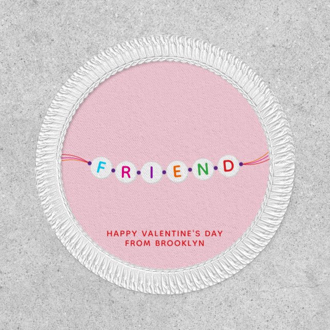 Friend cute friendship bracelet pink Valentine's Patch (Front)
