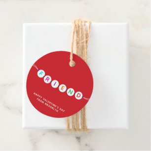 Friend cute friendship bracelet red Valentines Day Favor Tags