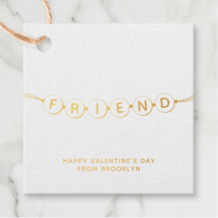 Friend cute friendship bracelet red Valentines Day Foil Favor Tags