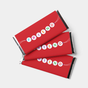 Friend cute friendship bracelet red Valentine's Hershey Bar Favors