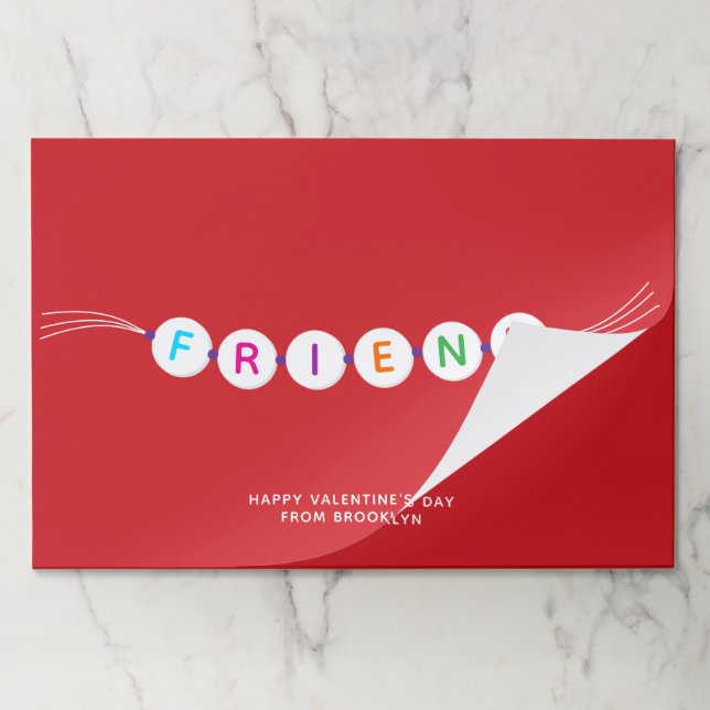 Friend cute friendship bracelet red Valentine's Paper Pad (Folded)