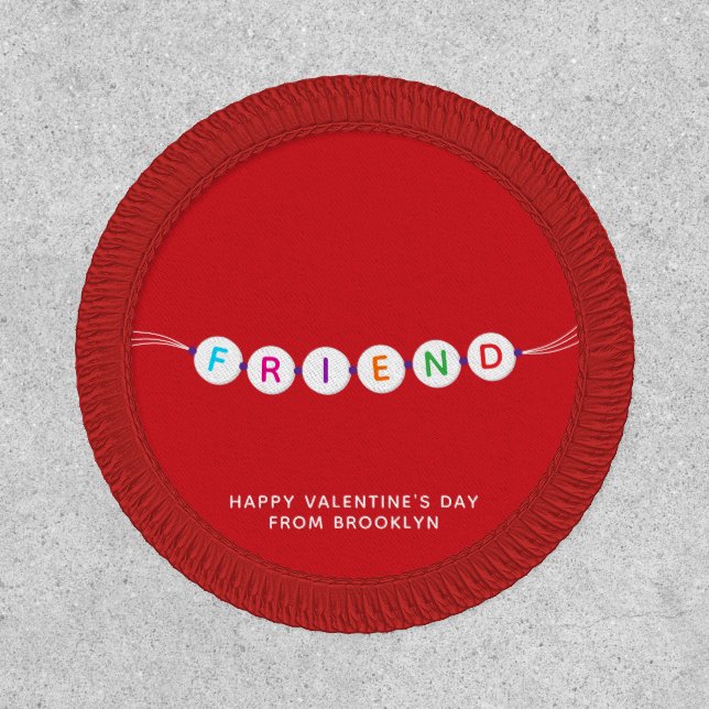 Friend cute friendship bracelet red Valentine's Patch (Front)