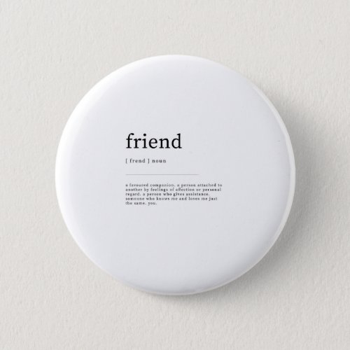 Friend Definition Dictionary Art Print Quotes Button