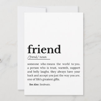 Friend Definition – Heartfelt Meaning Holiday Card