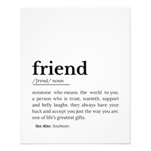 Friend Definition – Heartfelt Meaning Photo Print