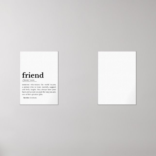 Friend Definition – Heartfelt Meaning Wall Art Sets (Front)