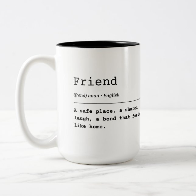 Friend – Feels Like Home Two-Tone Coffee Mug (Left)