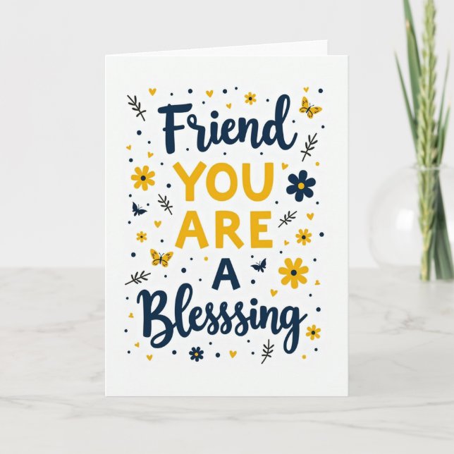 Friend Floral Blessing Card (Front)