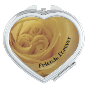 Friend Forever Yellow Rose Photo Friendship Flower Compact Mirror