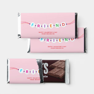 Friend fun friendship bracelet pink Valentine's Hershey Bar Favors