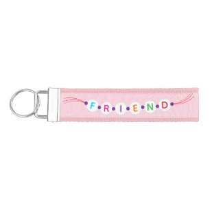 Friend fun friendship bracelet pink Valentine's Wrist Keychain