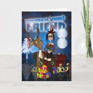 Friend Gothic Christmas Card, H.I.P. And Reindeer Holiday Card