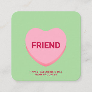 Friend green conversation heart Valentine's card