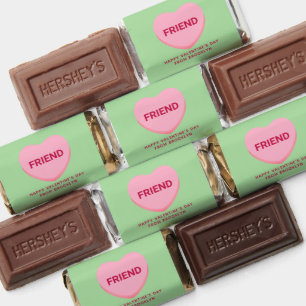 Friend green pink conversation heart Valentine's Hershey's Miniatures