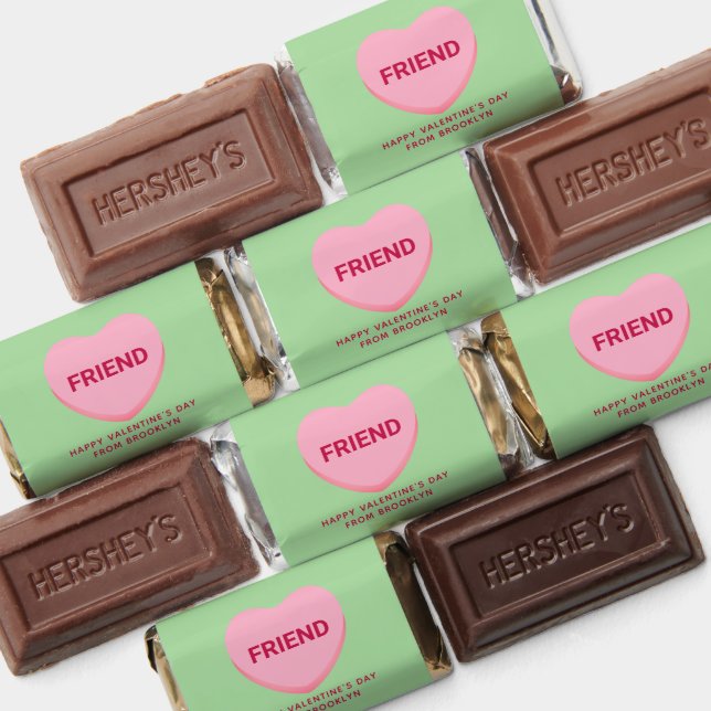 Friend green pink conversation heart Valentine's Hershey's Miniatures (Assorted)