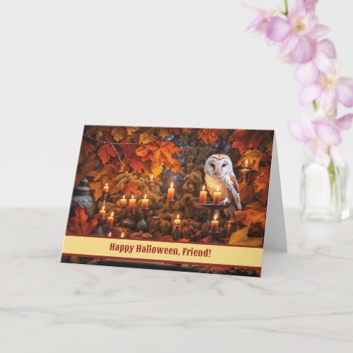 Friend Happy Halloween with Beautiful Owl  Card