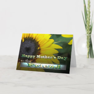 Friend Happy Mother's day shinny sunflower Card