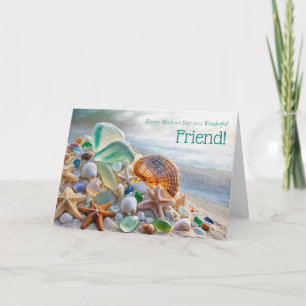Friend Happy Mothers Day with Beach Seashells  Card