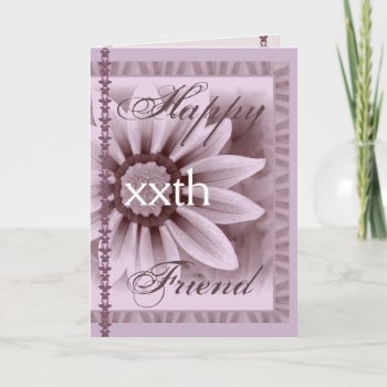 Friend Happy Xxth Custom Birthday Lavender Flower Card by JaclinArt at Zazzle