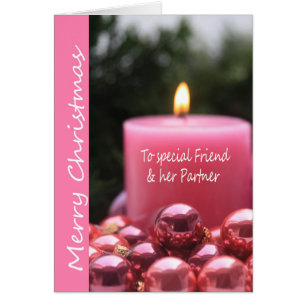 Friend & her Partner Merry Christmas card