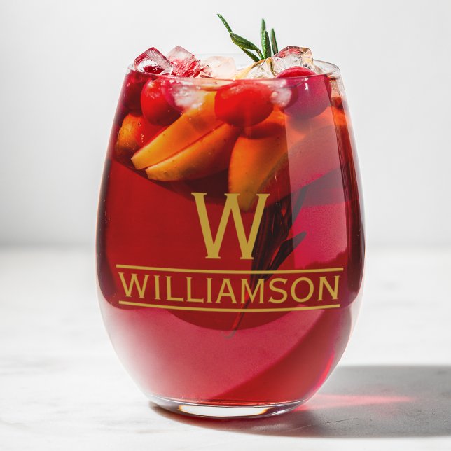 Friend Housewarming Gift Classic Personalized Name Stemless Wine Glass (Friend Housewarming Gift Classic Personalized Name Stemless Wine Glass)