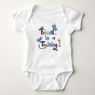 "Friend in Training" Vivid Colors Baby Bodysuit