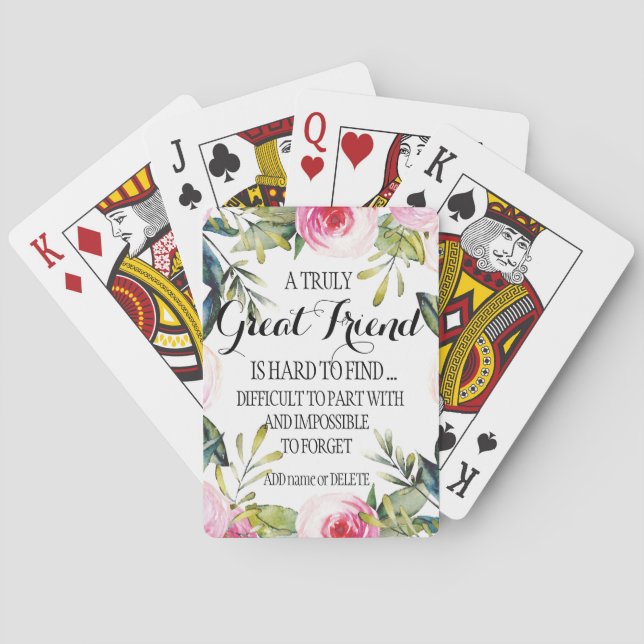 Friend Leaving Gift Script for Friends Family Love Poker Cards (Back)