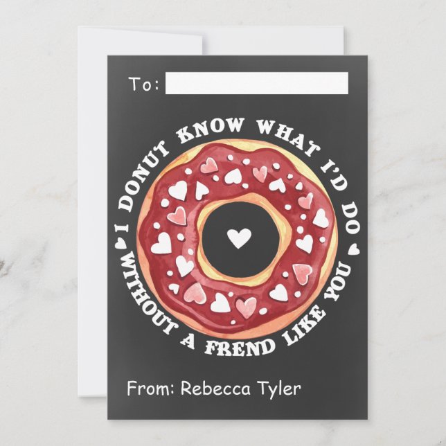 Friend Like You Donut Classroom Valentines Day   Holiday Card (Front)