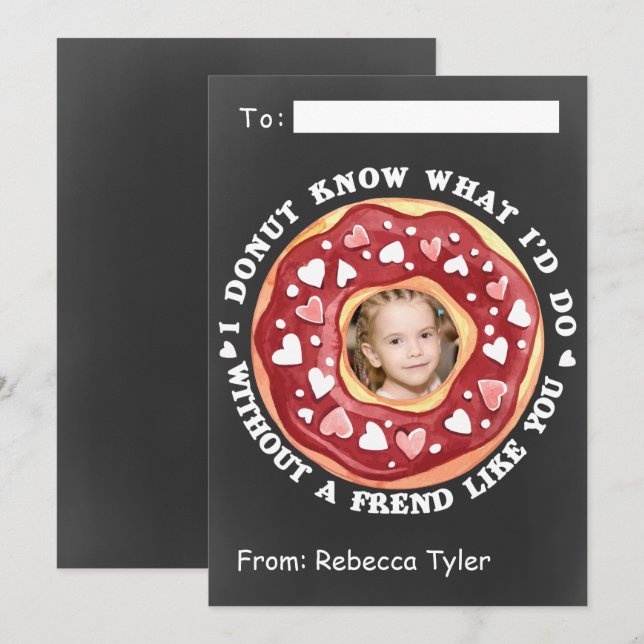 Friend Like You Donut Classroom Valentines Day  Holiday Card (Front/Back)