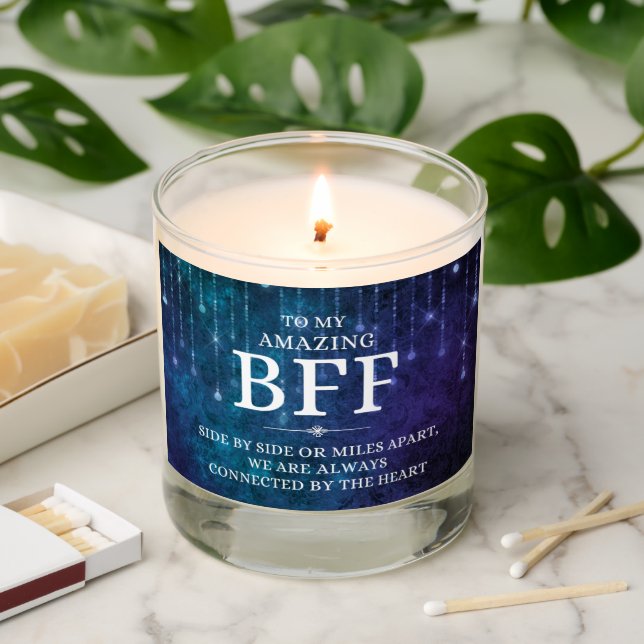 Friend Long Distance BFF Message – Custom 100% Soy Scented Candle (Lit)