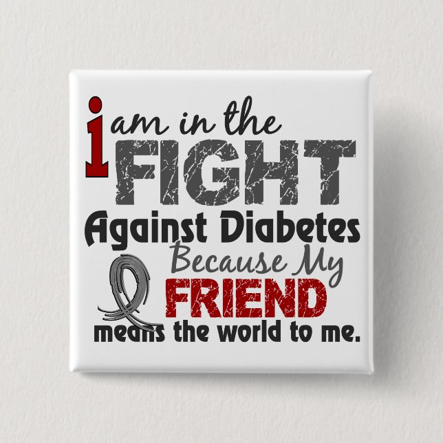 Friend Means World To Me Diabetes Button (Front)