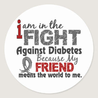Friend Means World To Me Diabetes Classic Round Sticker