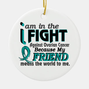 Friend Means World To Me Ovarian Cancer Ceramic Ornament