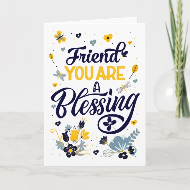 Friend Mother's Day You are a Blessing Botanical Card (Front)