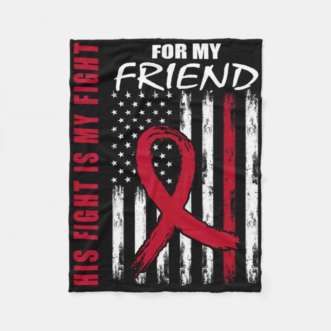 Friend Multiple Myeloma Awareness American Flag Pr Fleece Blanket (Front)