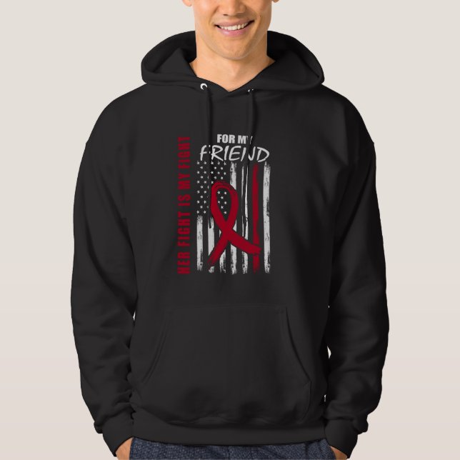Friend Multiple Myeloma Awareness American Flag Pr Hoodie (Front)