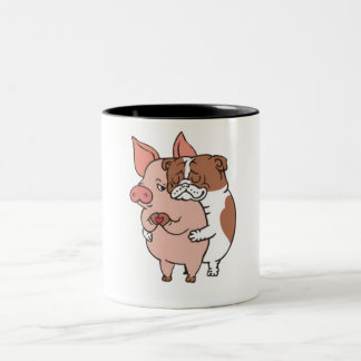 Friend Not Food English Bulldog Two-Tone Coffee Mug