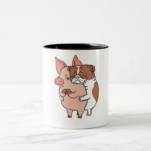 Friend Not Food English Bulldog Two_Tone Coffee Mug