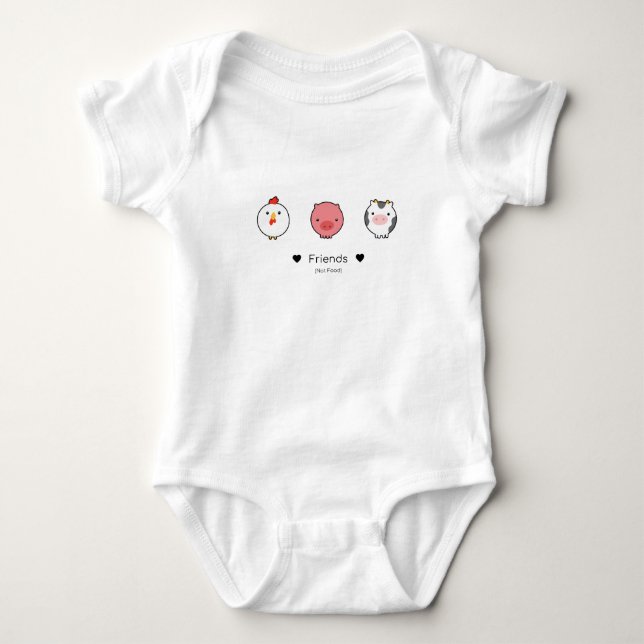 Friend Not Food - Vegan Baby Baby Bodysuit (Front)