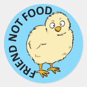 Friend Not Food Vegan Chicken Classic Round Sticker