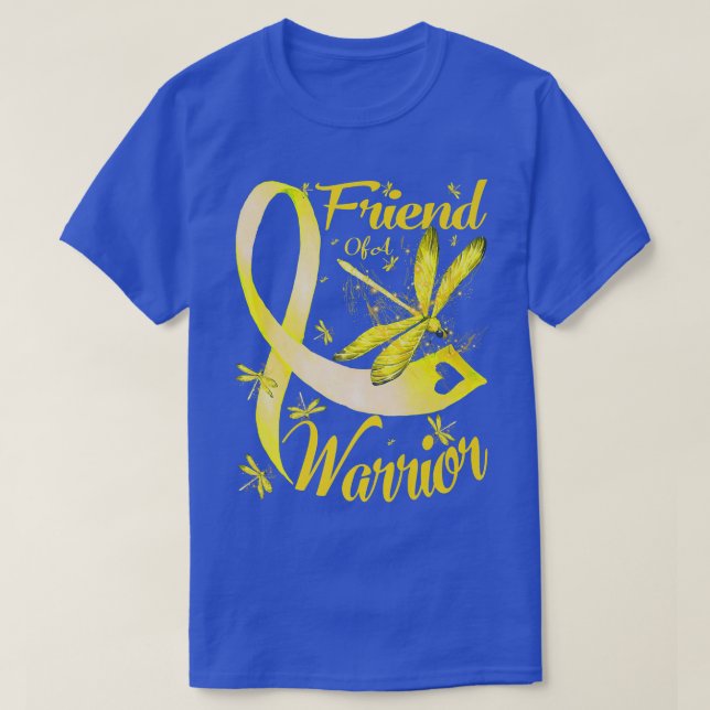 Friend Of A Warrior Dragonfly Childhood Cancer Awa T-Shirt (Design Front)