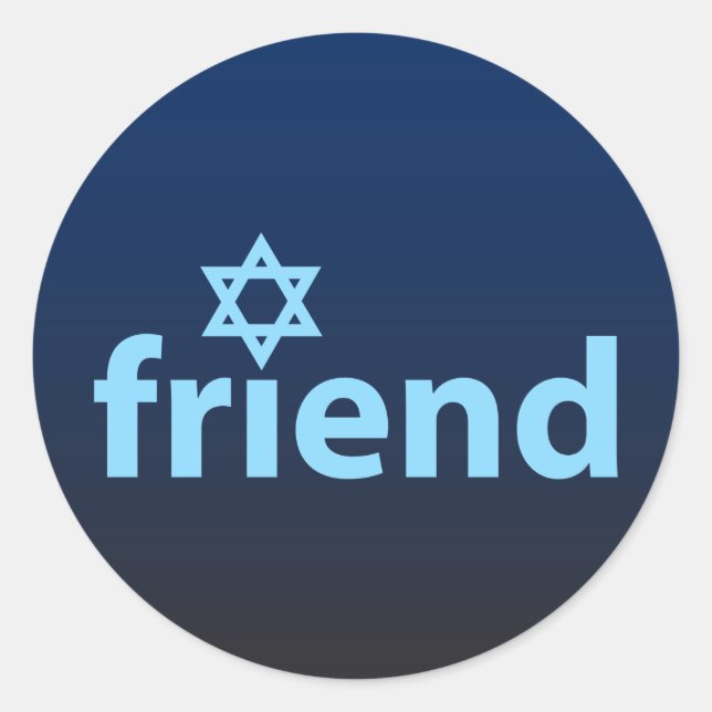 Friend of Israel Classic Round Sticker (Front)