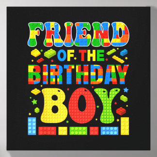 Friend Of The Birthday Boy Blocks Building Canvas Photo Tile