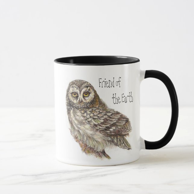 Friend of the Earth, Earth Day, Owl Bird Mug (Right)
