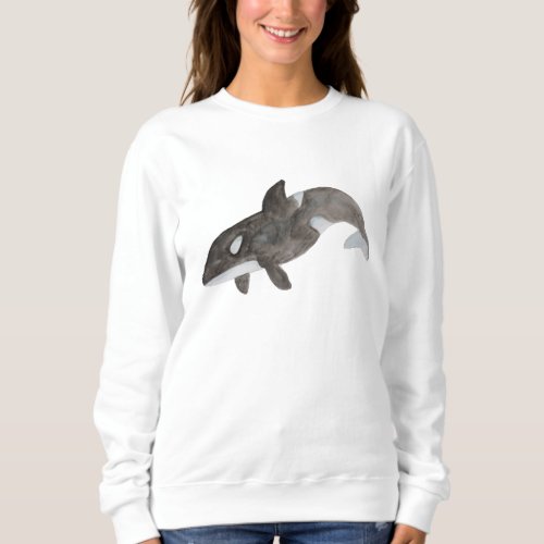 Friend of the Orca Watercolor Killer Whale Sweatshirt