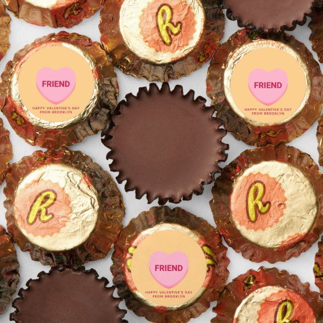 Friend orange pink conversation heart Valentine's Reese's Peanut Butter Cups (Assorted)