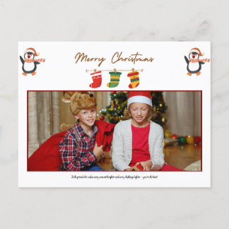 FRIEND PERSONALISED PHOTO  CHRISTMAS POST CARD