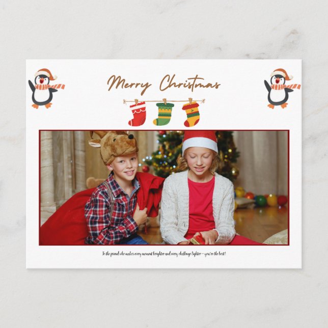 FRIEND PERSONALISED PHOTO  CHRISTMAS POST CARD  (Front)