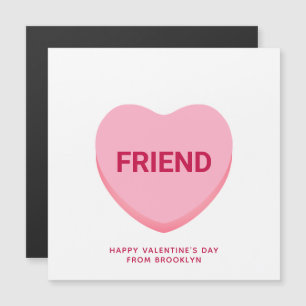 Friend pink conversation heart Valentine's card